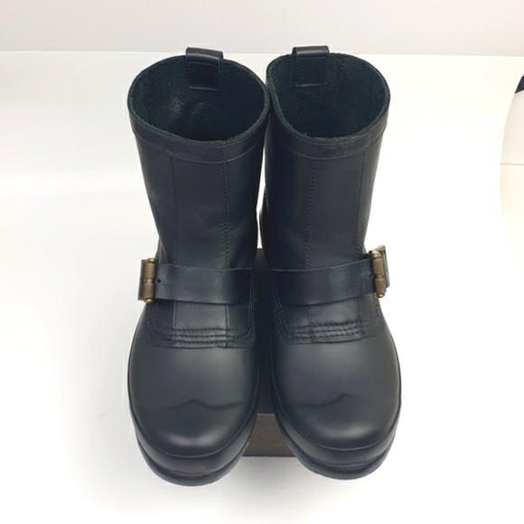 Hunter Original Biker Boots leather Pull-on with buckle detail size 8 - Picture 5 of 16